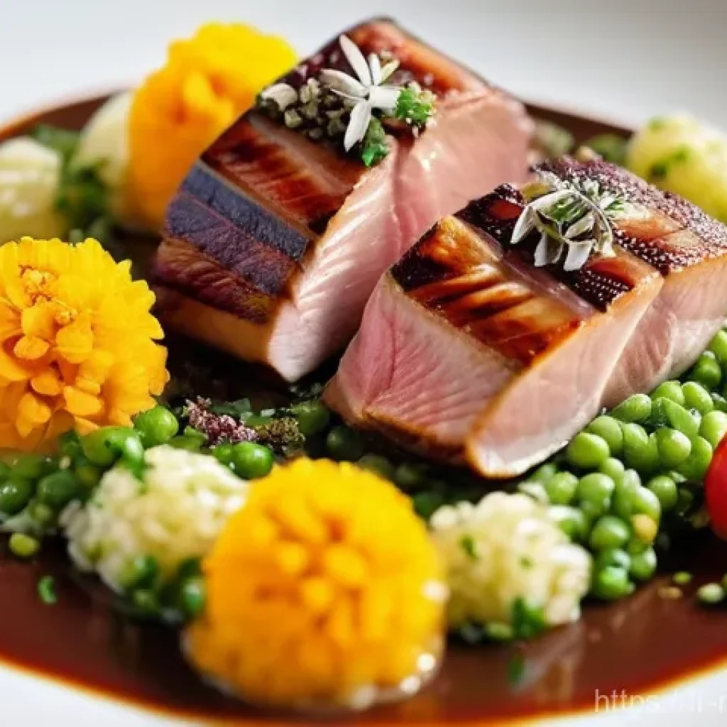 다문화 요리사 실무 트렌드 - **Fusion Flavors: A Culinary Journey on a Plate**
    A vibrant, high-definition photograph of a mul...