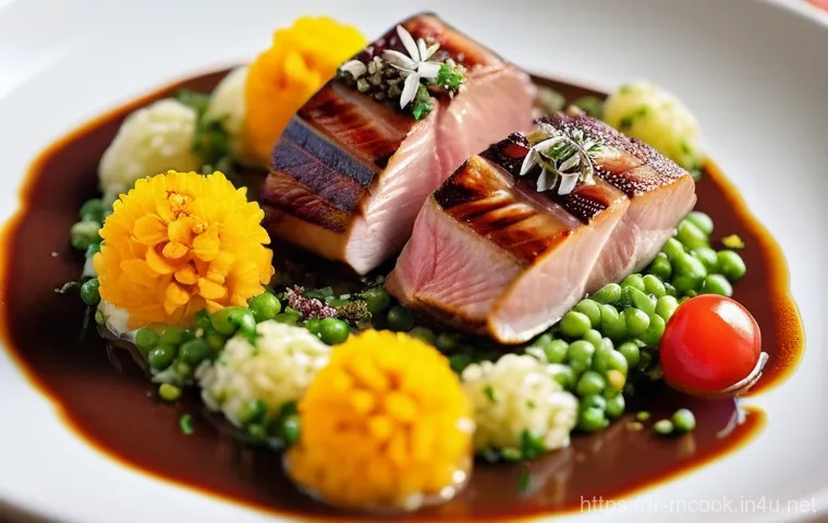 다문화 요리사 실무 트렌드 - **Fusion Flavors: A Culinary Journey on a Plate**
    A vibrant, high-definition photograph of a mul...