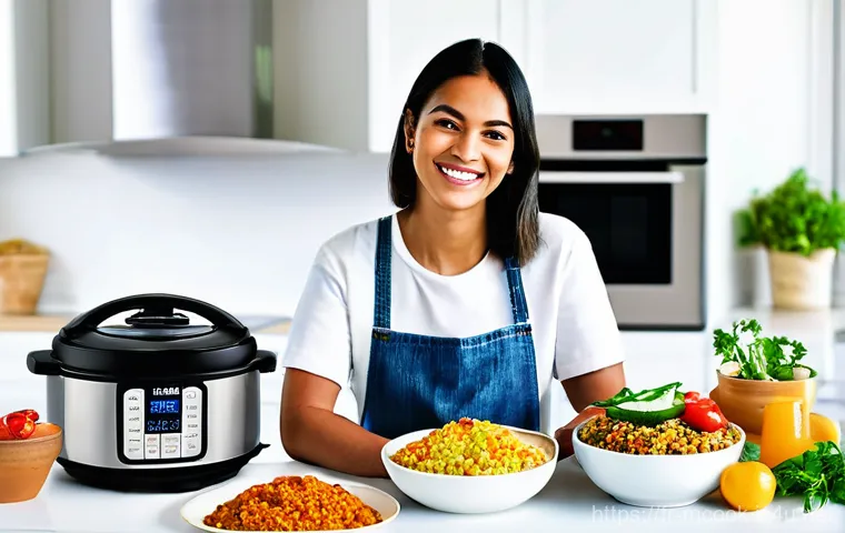 다문화 요리사에게 유리한 조리 기기 - **Prompt 1: Smart Multi-Cooker for Global Cuisine**
    "A vibrant, modern kitchen filled with natur...