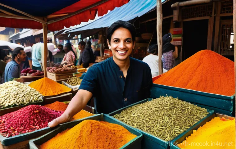 다문화 요리사 전공 선택 시 고려사항 - **Prompt 1: "The Curious Explorer Chef in a Vibrant Market"**
    A lively, close-up shot of a young...