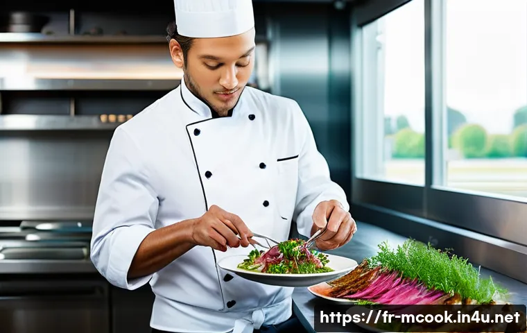 다문화 요리사와 스타 셰프 인터뷰 - **Prompt 1: Culinary Fusion and Innovation**
    A highly detailed, professional photograph of a ren...